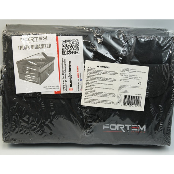 FORTEM Trunk Organizer with Lid – Collapsible Storage Bin, Black - Picture 1 of 4